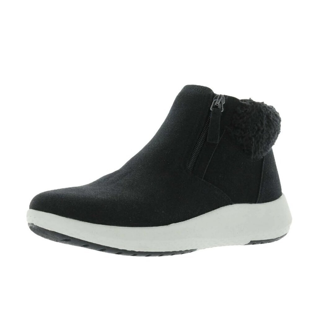 Easy Spirit Womens Elin 3 Faux Leather Double Zipper Ankle Boots (WIDE)